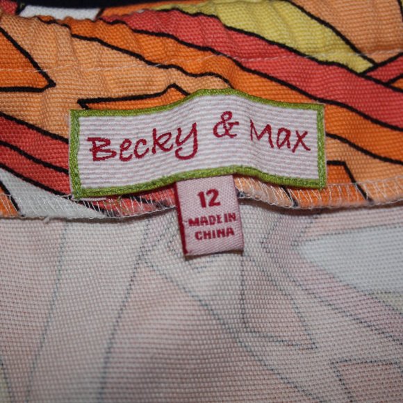 Becky & Max Halter Sundress Bold Bright Mod Retro Pin Up Size 12 Knee Length - Picture 3 of 3